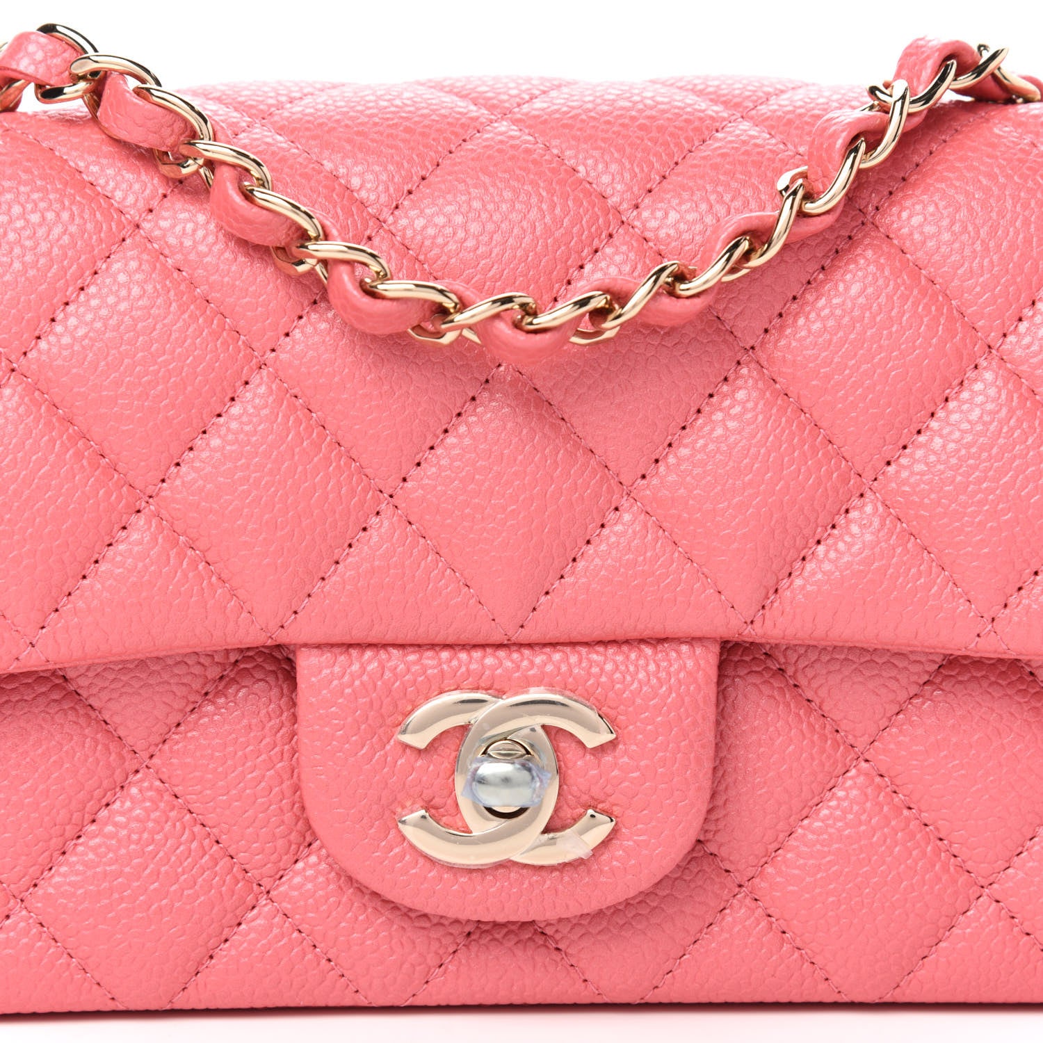 Chanel Iridescent Caviar Quilted Mini Rectangular Flap Dark Pink 10 of 11