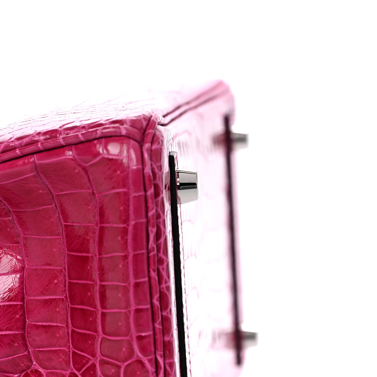 Shiny Porosus Crocodile Birkin 25 Rose Mexico