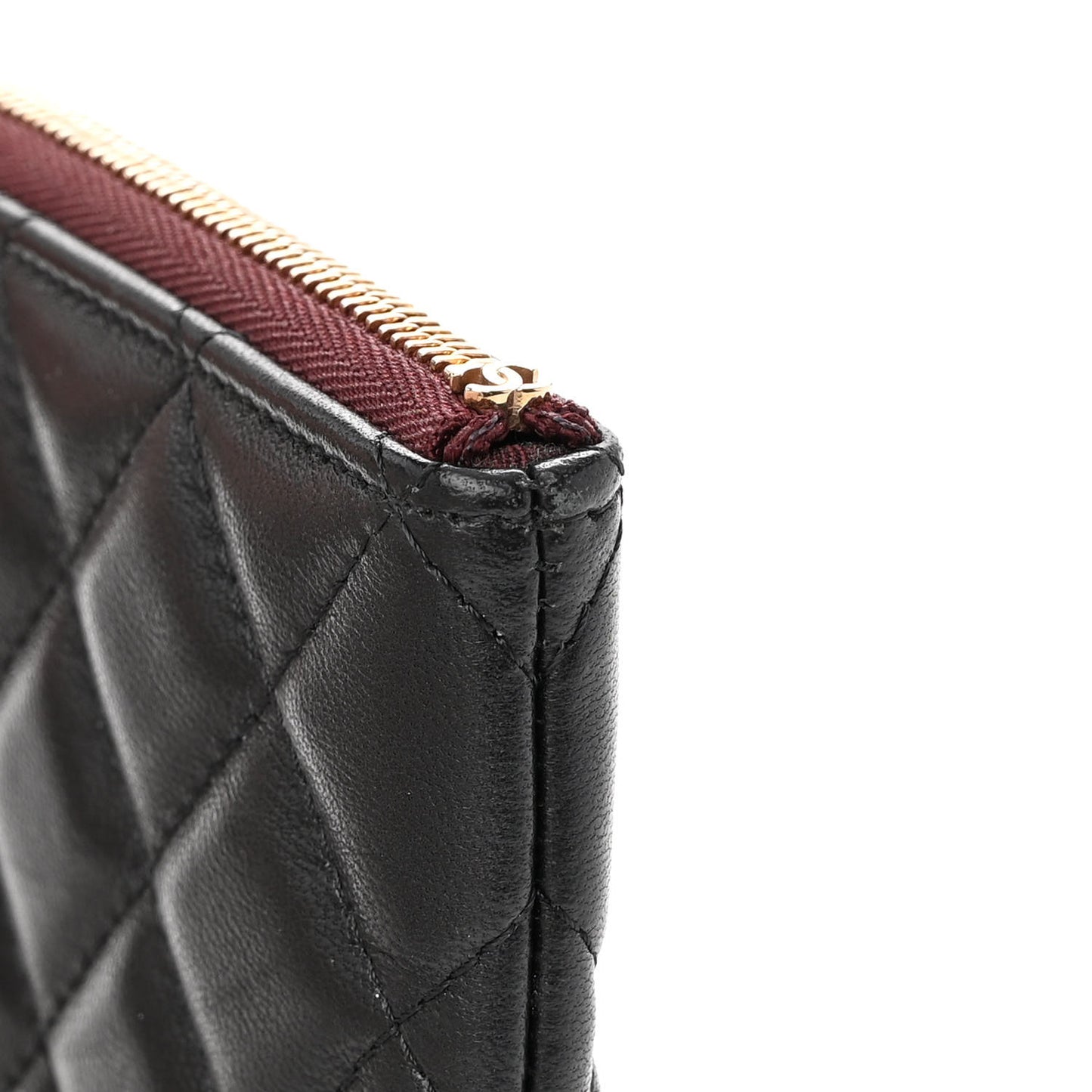 Lambskin Quilted Cosmetic Case Black