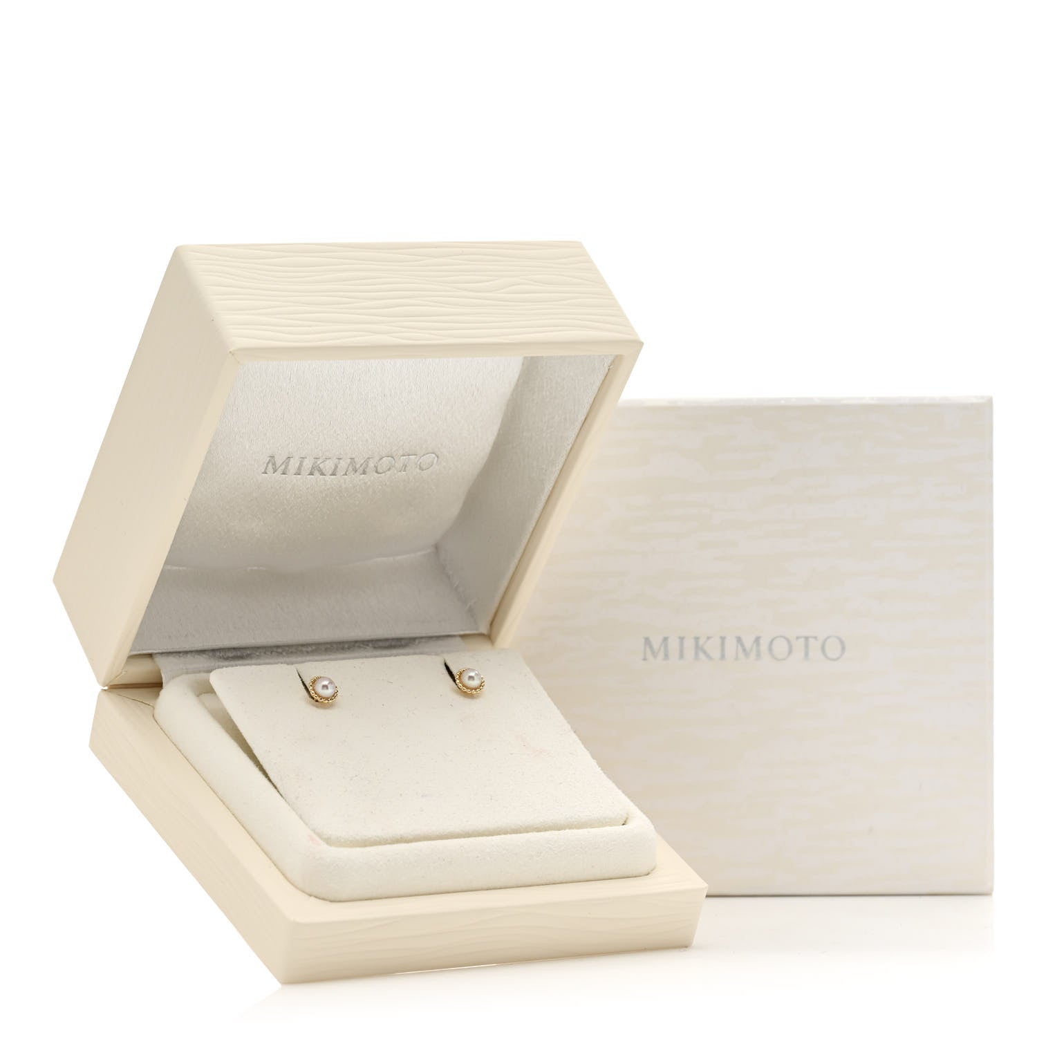 Mikimoto 18K Yellow Gold Pearl 4mm Rope Earrings 5 of 5