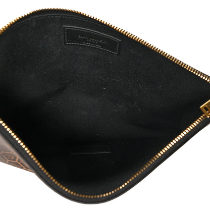 Saint Laurent Calfskin Leopard Printed Medium Zip Clutch 5 of 9