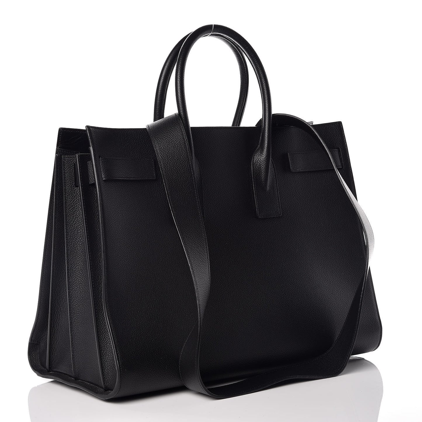 Grained Calfskin Large Sac De Jour Carryall Black