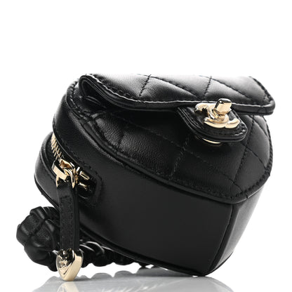 Chanel Lambskin Quilted CC In Love Heart Zipped Arm Coin Purse Black 4 of 8