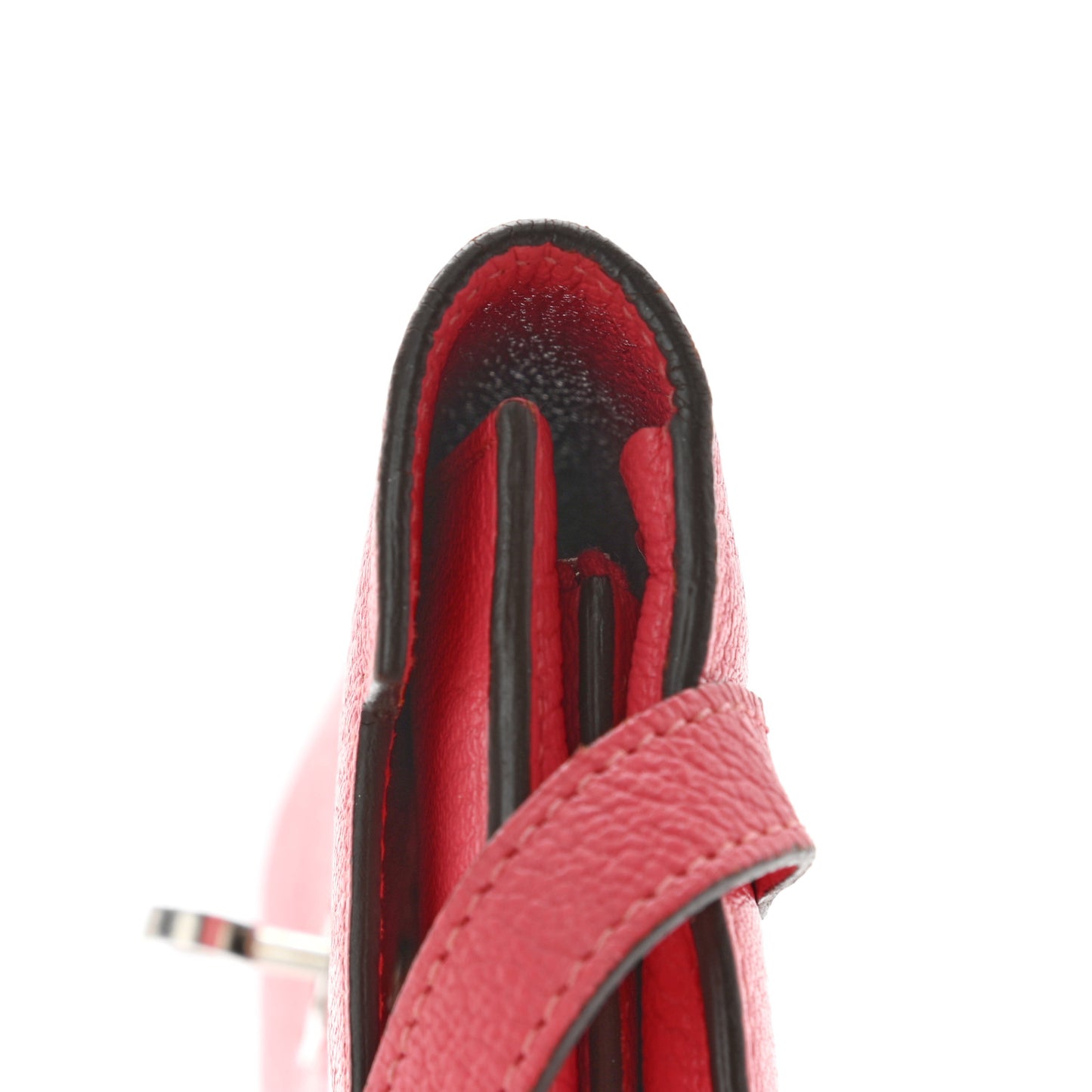 Chevre Mysore Kelly Longue Wallet Rose Lipstick