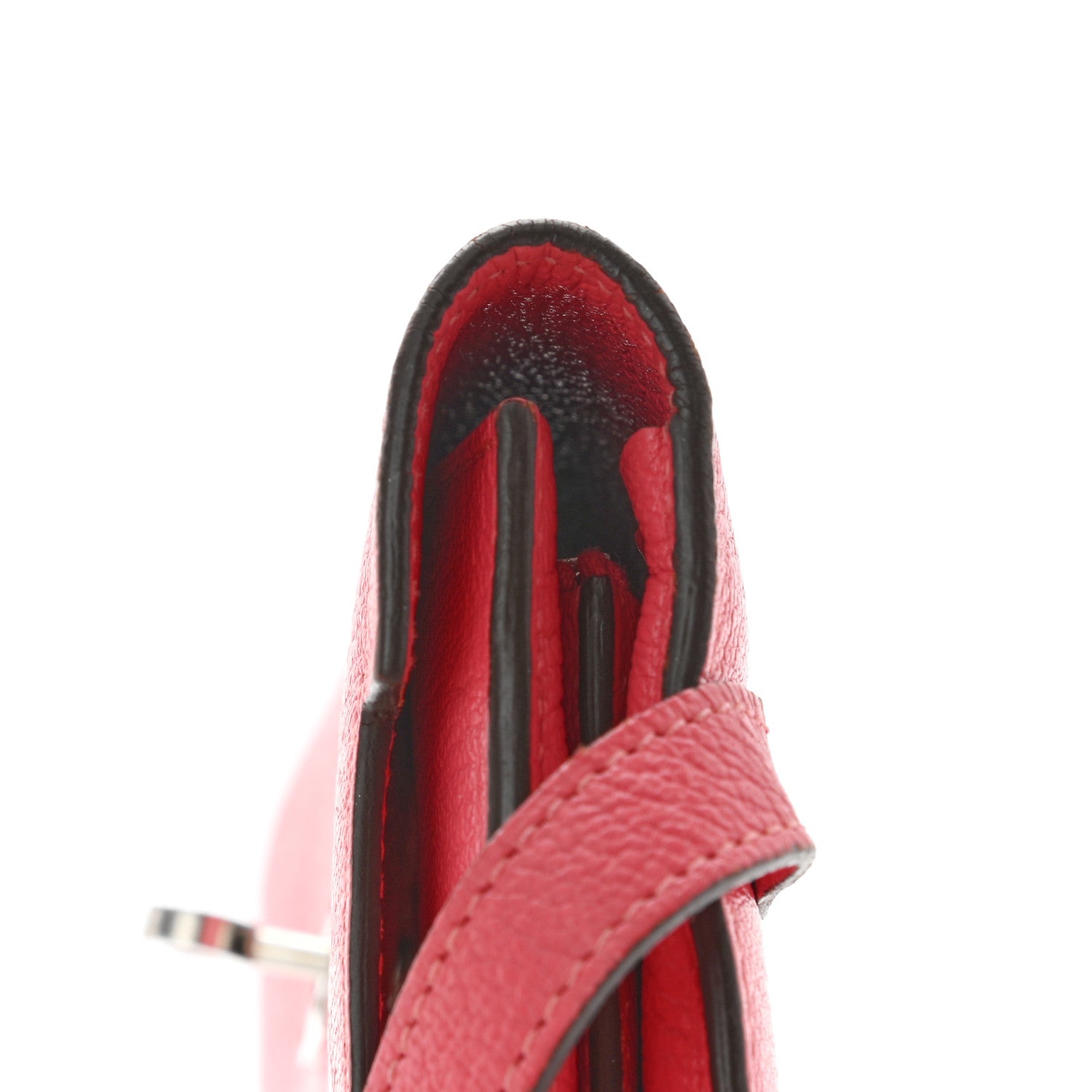 Hermes Chevre Mysore Kelly Longue Wallet Rose Lipstick 16 of 16
