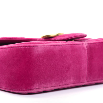 Gucci Velvet Matelasse Small GG Marmont Shoulder Bag Light Raspberry Rose 7 of 17