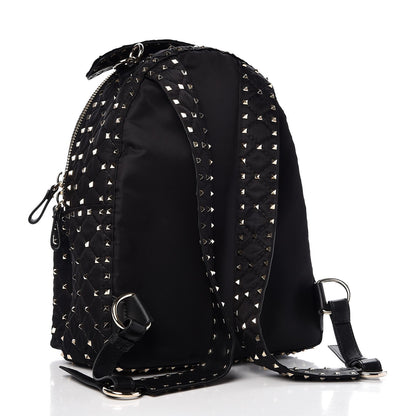 Valentino Garavani Nylon Quilted Rockstud Spike Backpack Black 3 of 6