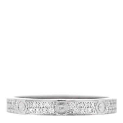 Cartier 18K White Gold Diamond 2.6mm LOVE Paved Band Ring 49 4.75 3 of 4