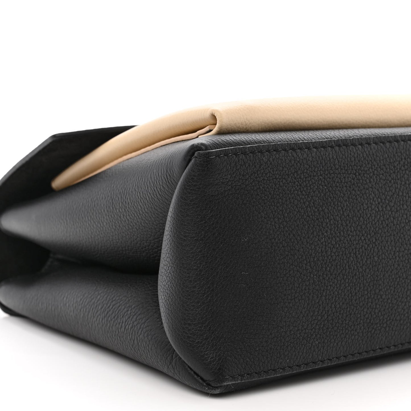 Soft Calfskin My Lockme Top Handle Vanille Black