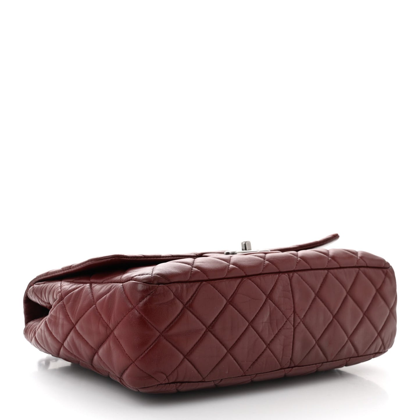 Lambskin Quilted Jumbo Single Flap Dark Red