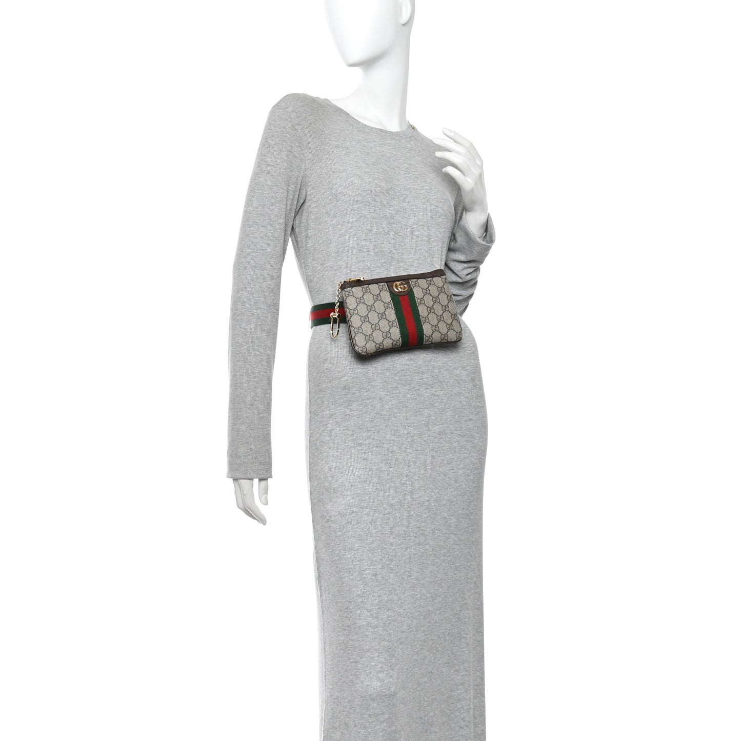 GG Supreme Monogram Web Ophidia Utility Belt Bag  100 40 Beige Ebony New Acero