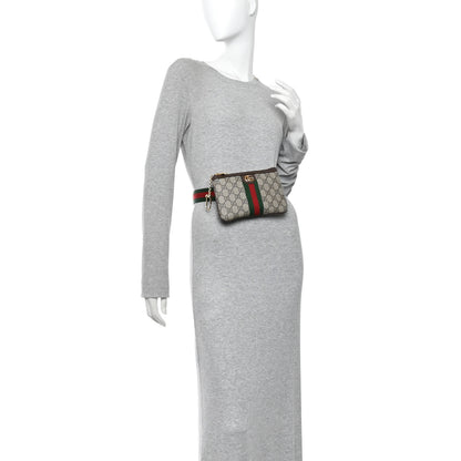 Gucci GG Supreme Monogram Web Ophidia Utility Belt Bag  100 40 Beige Ebony New Acero 2 of 11