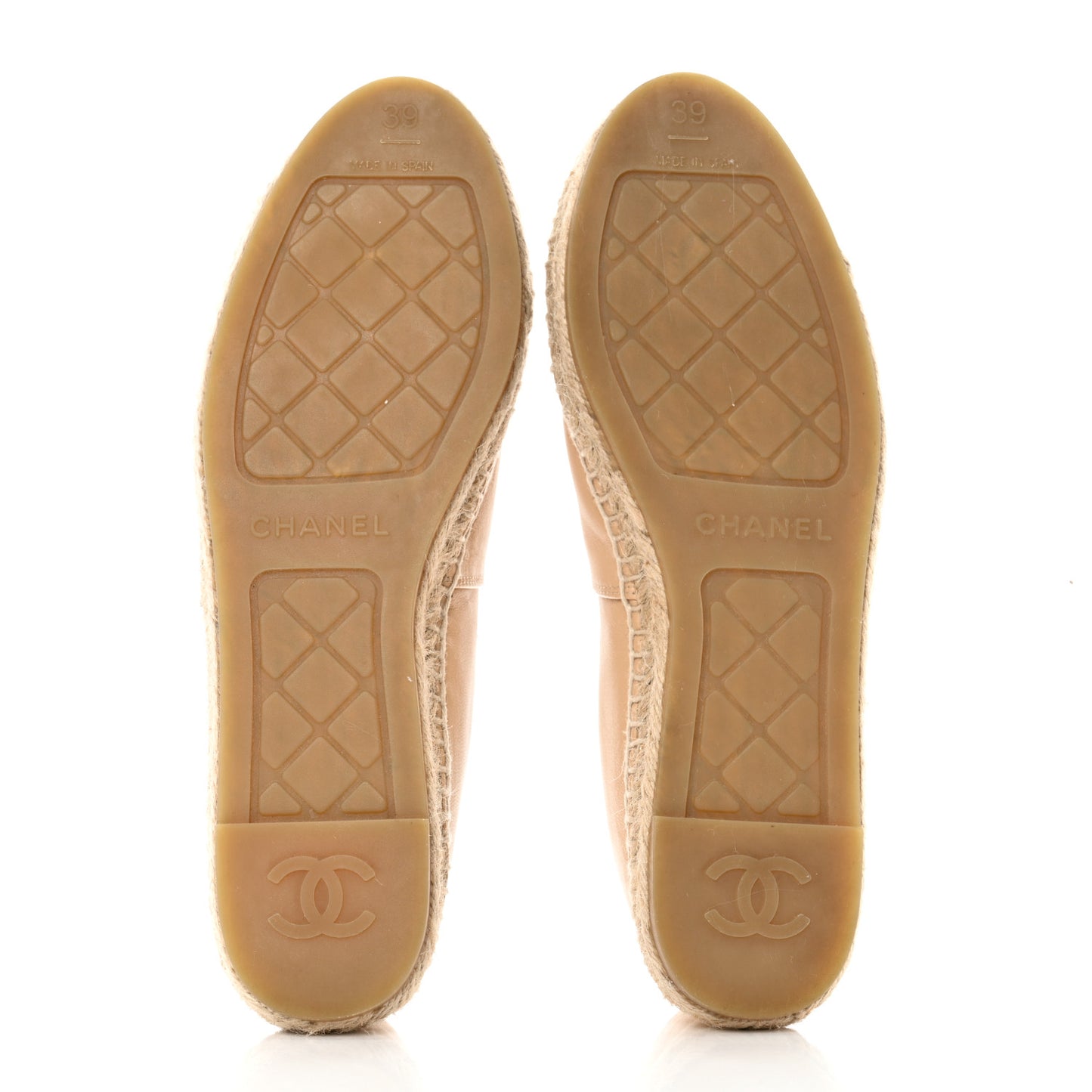 Lambskin CC Espadrilles 39 Beige Black