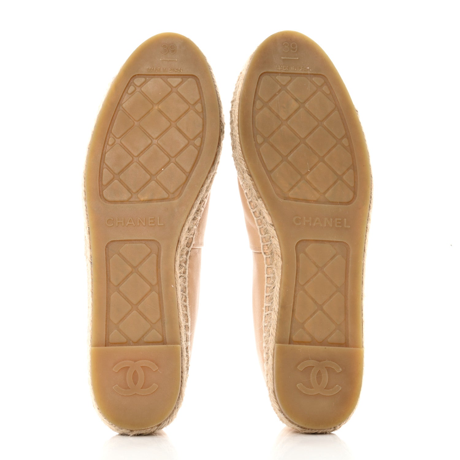 Chanel Lambskin CC Espadrilles 39 Beige Black 5 of 8