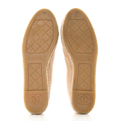 Chanel Lambskin CC Espadrilles 39 Beige Black 5 of 8