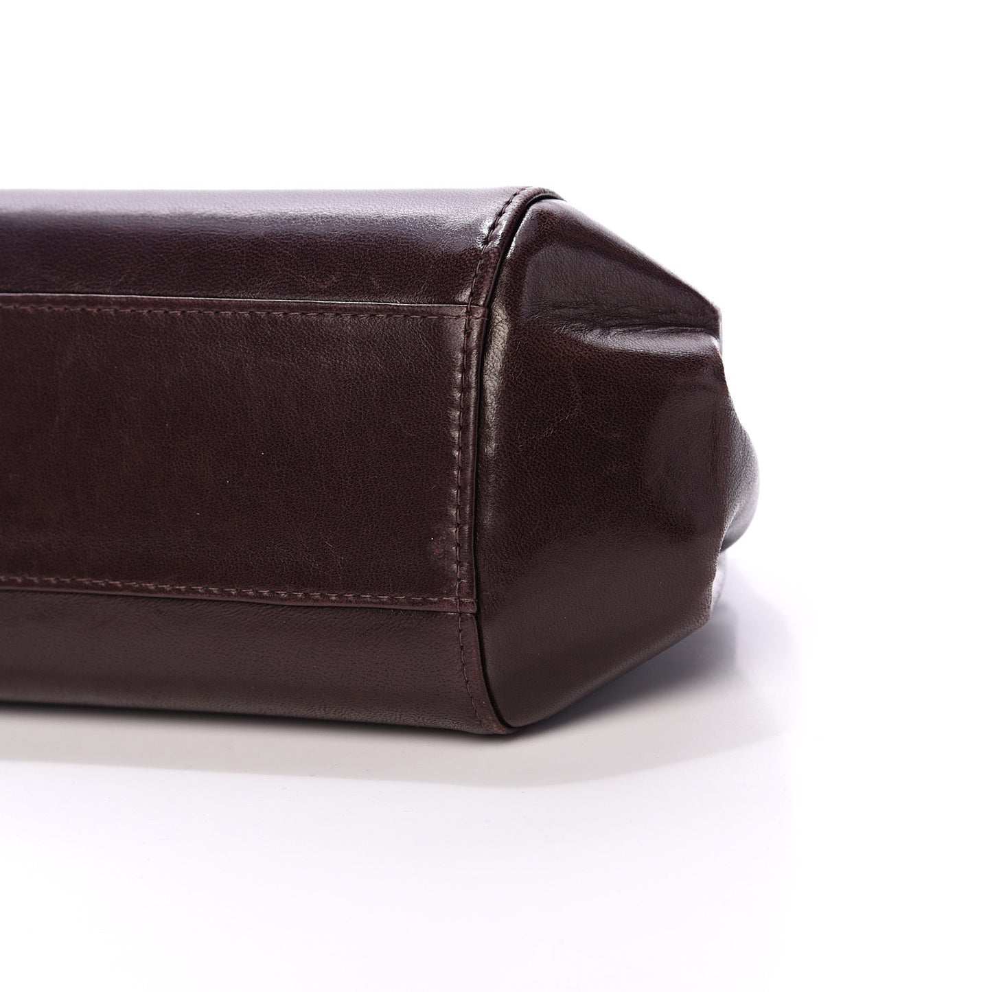 Lambskin Vertical Quilt Small Accordion Flap Brown