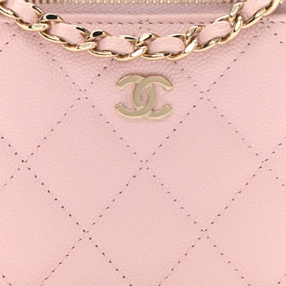 Chanel Caviar Quilted Small Vanity Case With Chain Light Pink 8 of 9
