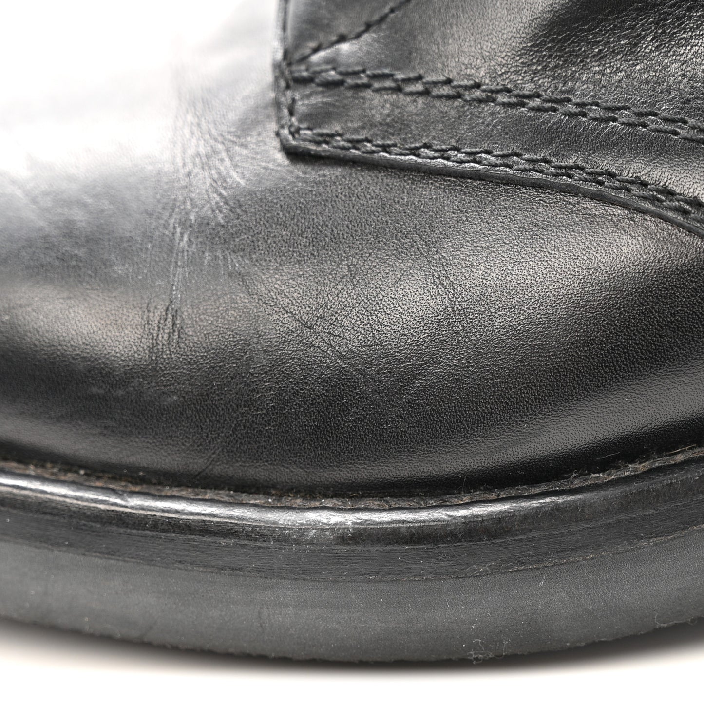 Calfskin Lace Up Combat Boots  39.5 Black
