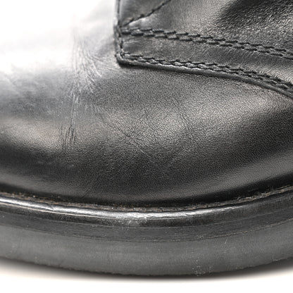 Chanel Calfskin Lace Up Combat Boots  39.5 Black 12 of 13
