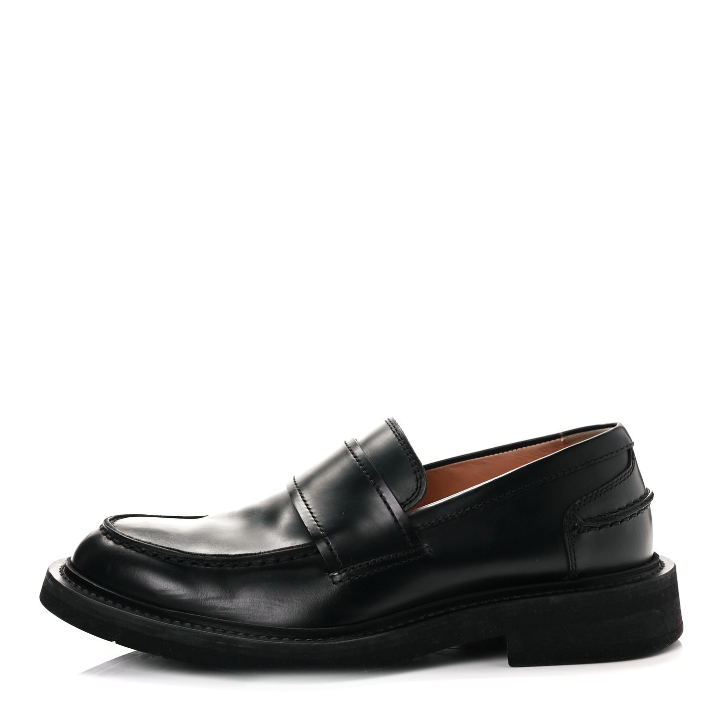 Brushed Calfskin Mens Loafers 41 Black
