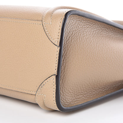 Celine Drummed Calfskin Nano Luggage Dune 10 of 10