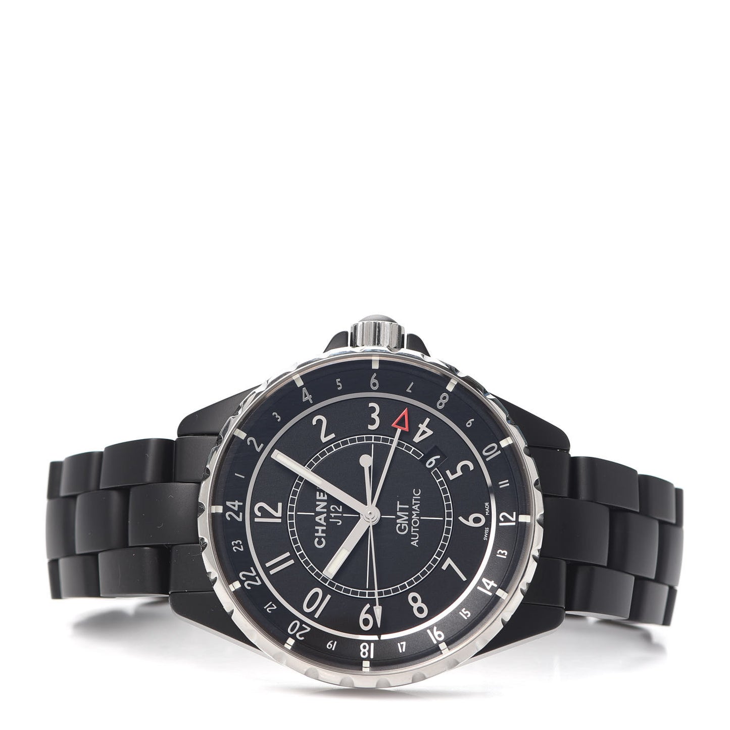 Stainless Steel Matte Ceramic 41mm J12 GMT Automatic Watch Black