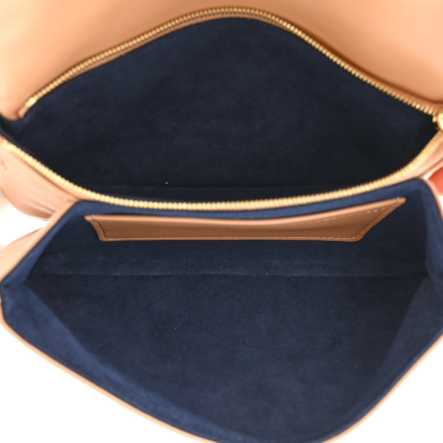 Lambskin Embossed Monogram Pochette Coussin Camel