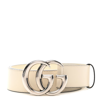 Gucci Plutone Calfskin Palladium Double G 40mm Belt 80 32 Mystic White 1 of 5
