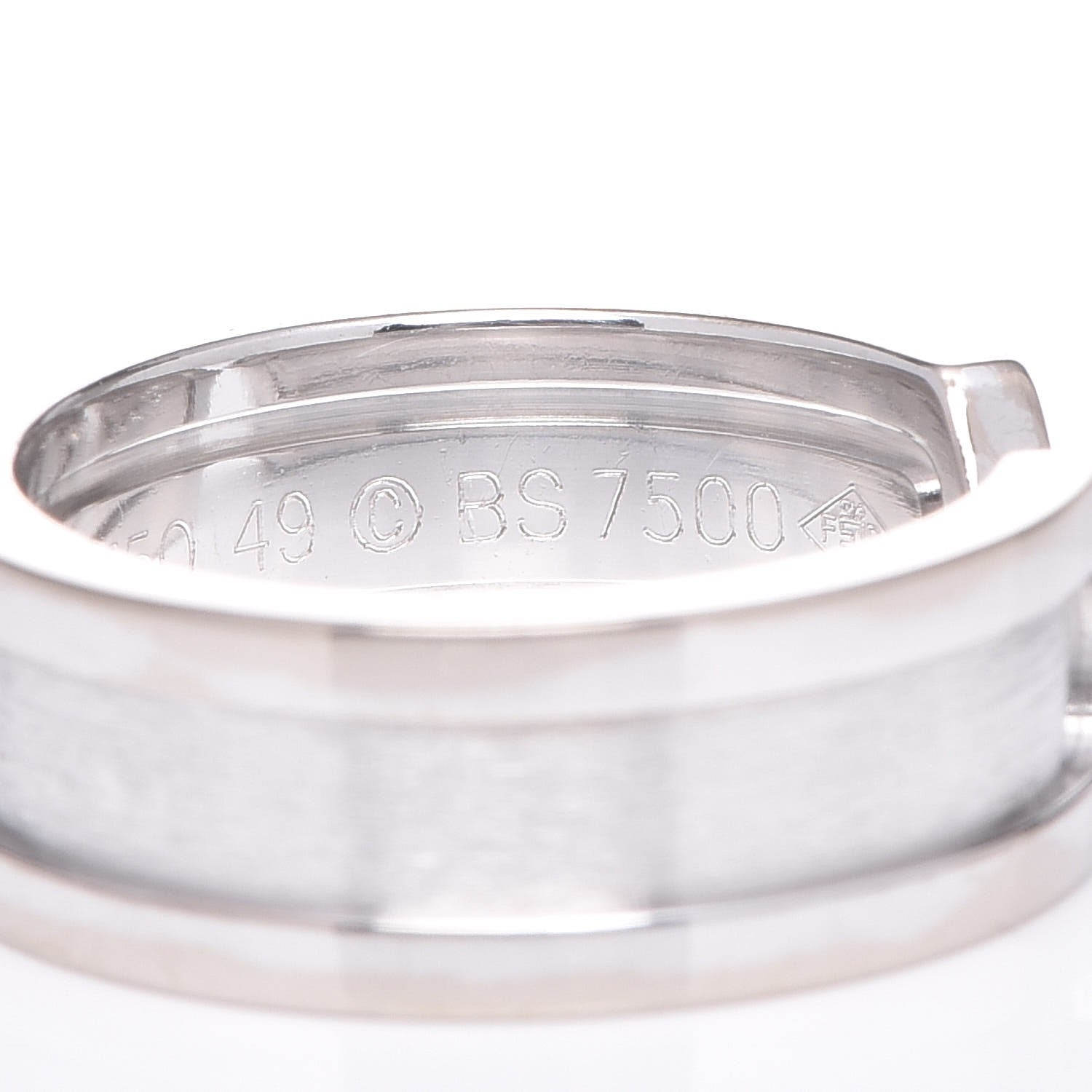 Cartier 18K White Gold 6.5mm C De Ring 49 4.75 5 of 6