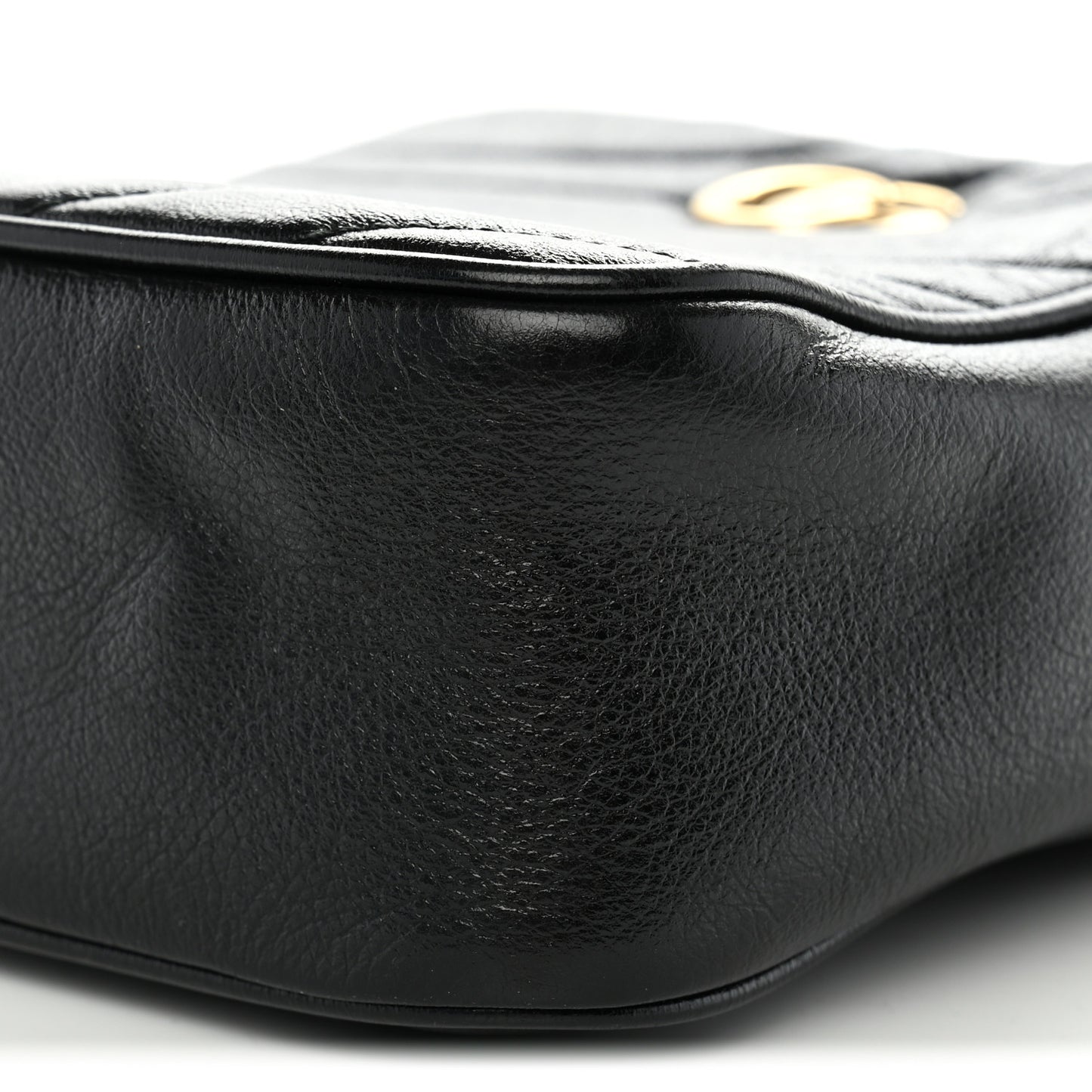 Azalea Calfskin Matelasse Diagonal Tall GG Marmont Crossbody Bag Black