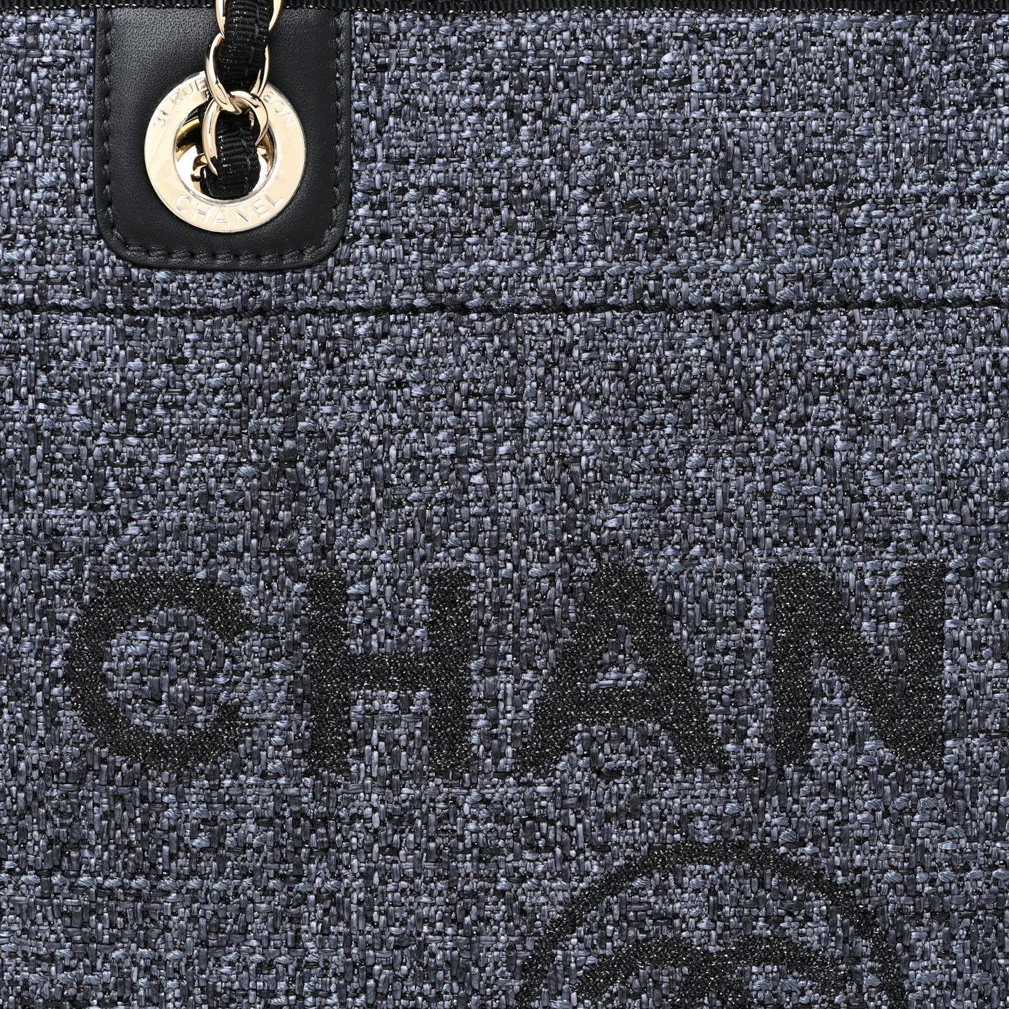 Lurex Boucle Small Deauville Tote Black