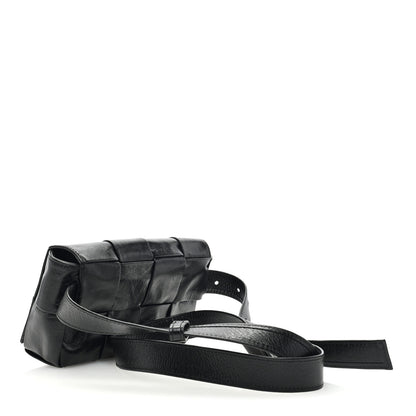 Bottega Veneta Paper Calfskin Intreccio Cassette Belt Bag Black 2 of 9