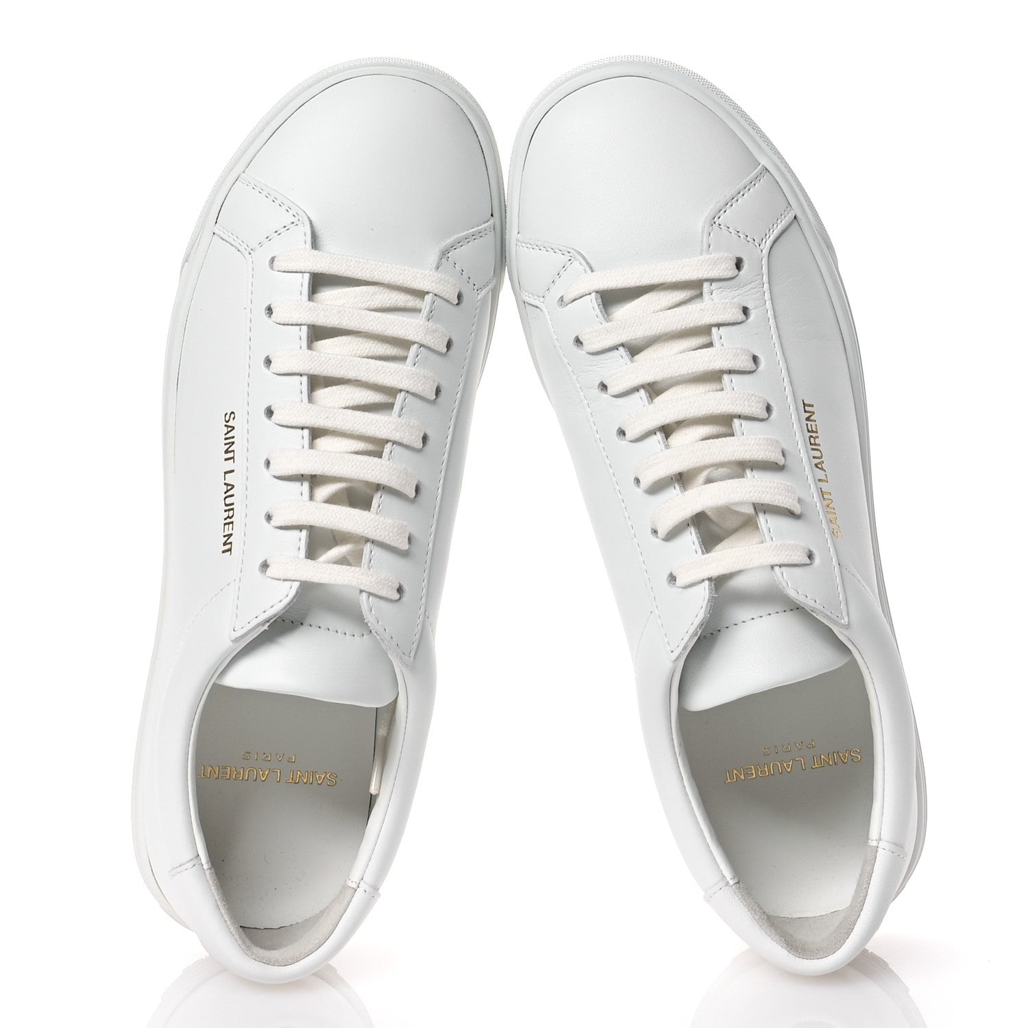 Saint Laurent Calfskin Andy Low Top Sneakers 37 Blanc Optique 2 of 9
