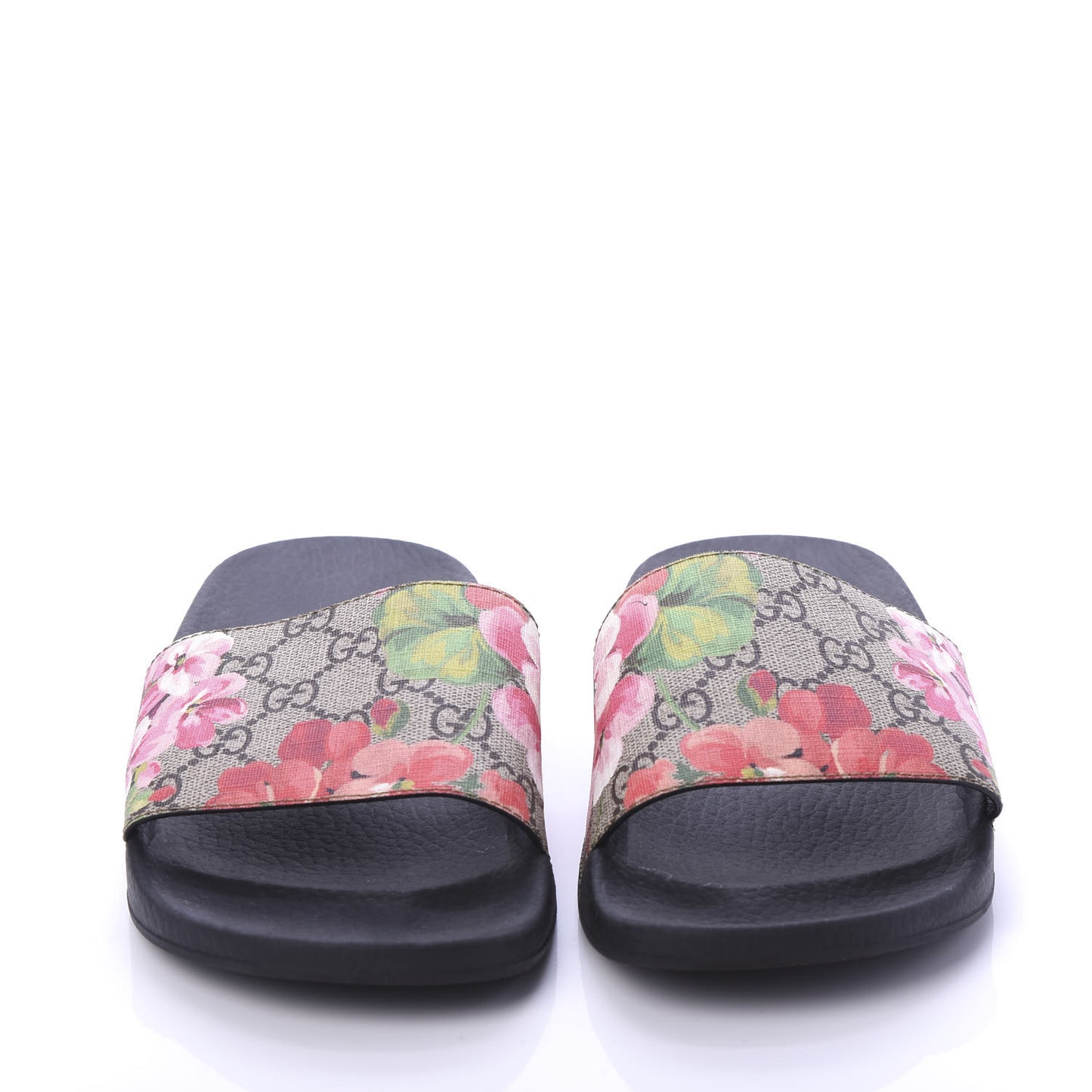 GG Supreme Monogram Blooms Slide Sandals 39 Beige Multicolor
