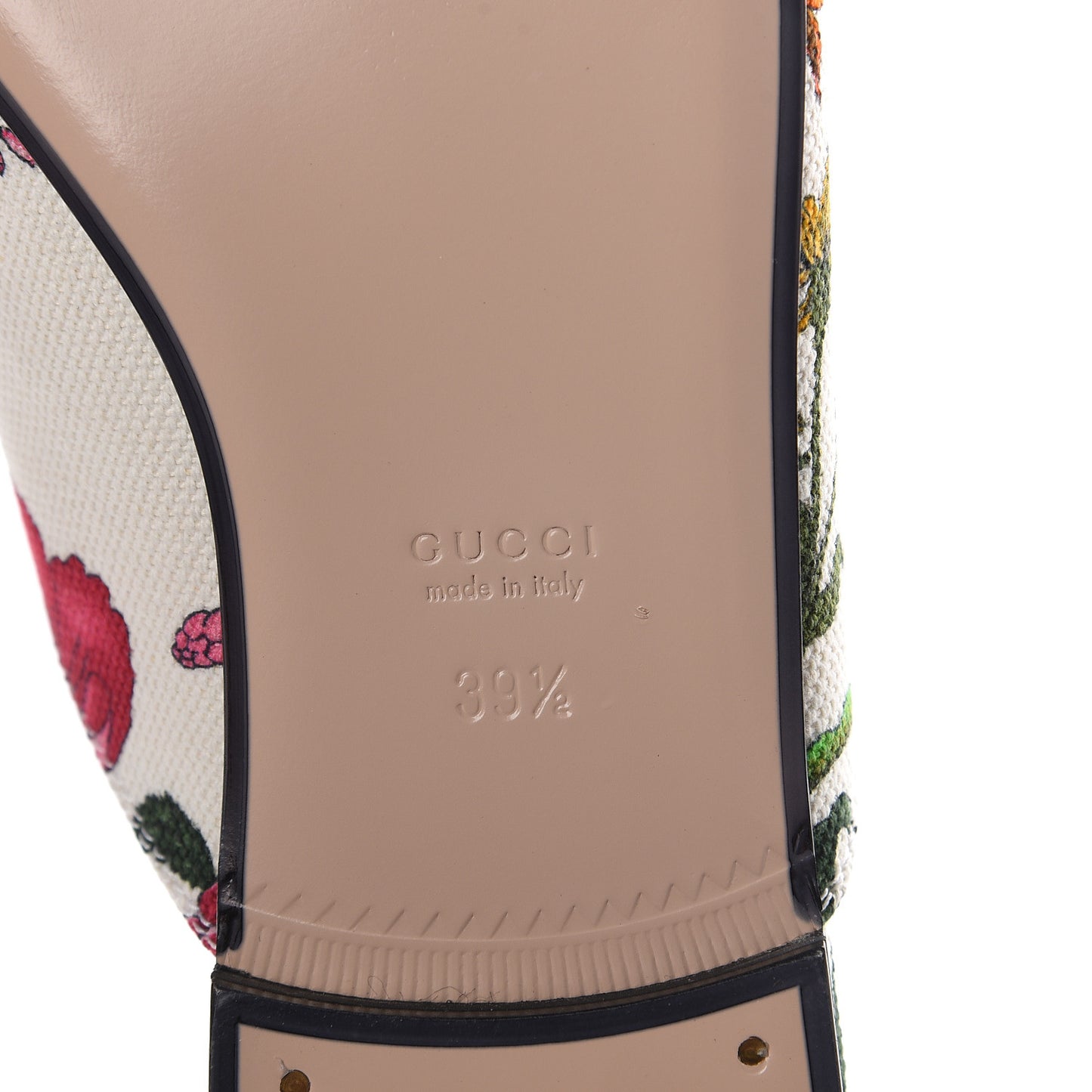 Canvas Flora Womens Princetown Slippers 39.5 White Multicolor