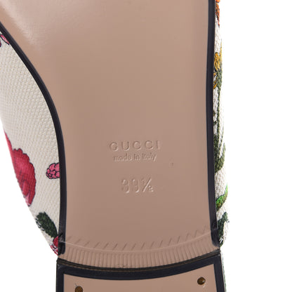 Gucci Canvas Flora Womens Princetown Slippers 39.5 White Multicolor 6 of 7