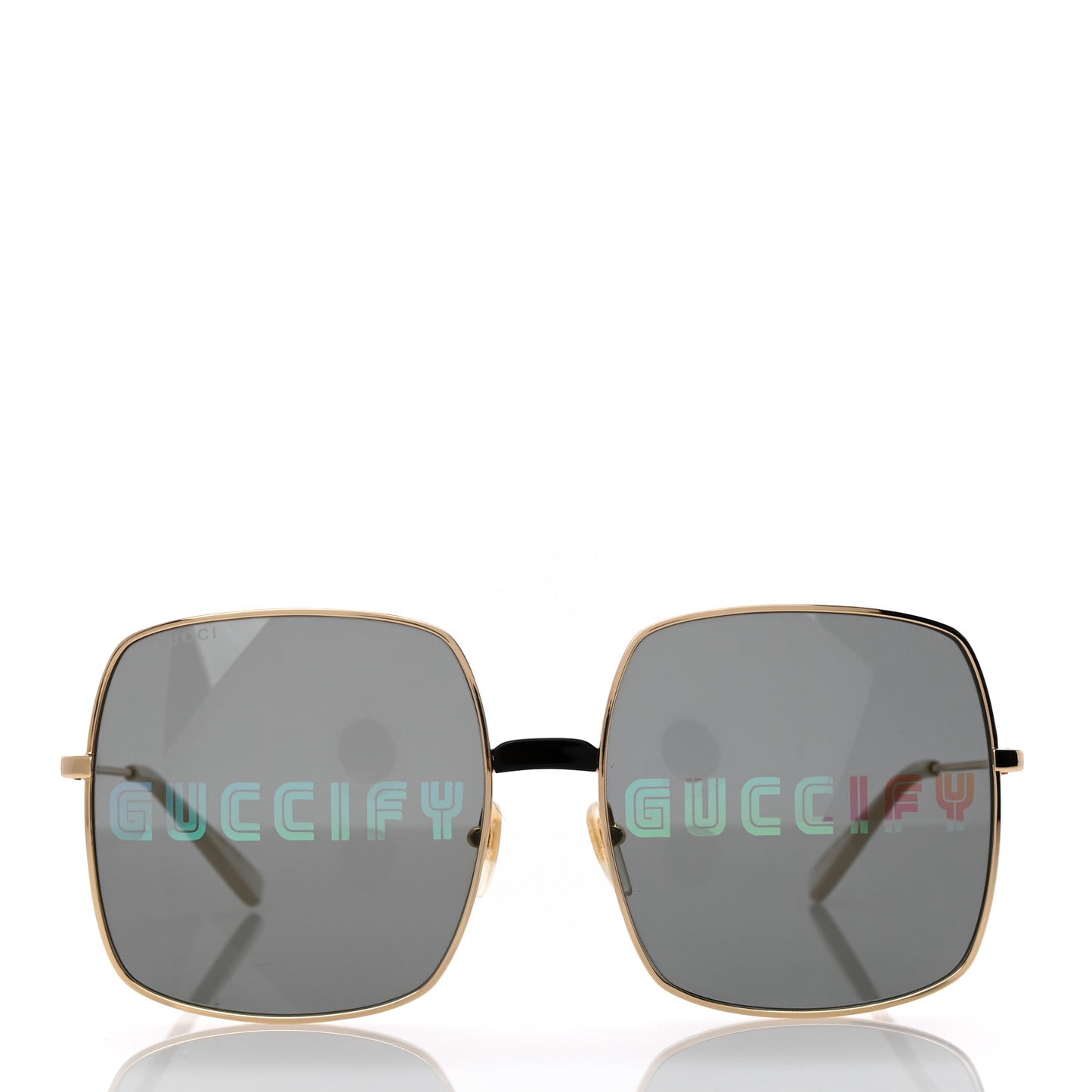 Metal Rectangular Guccify Frame Sunglasses GG0414S Gold
