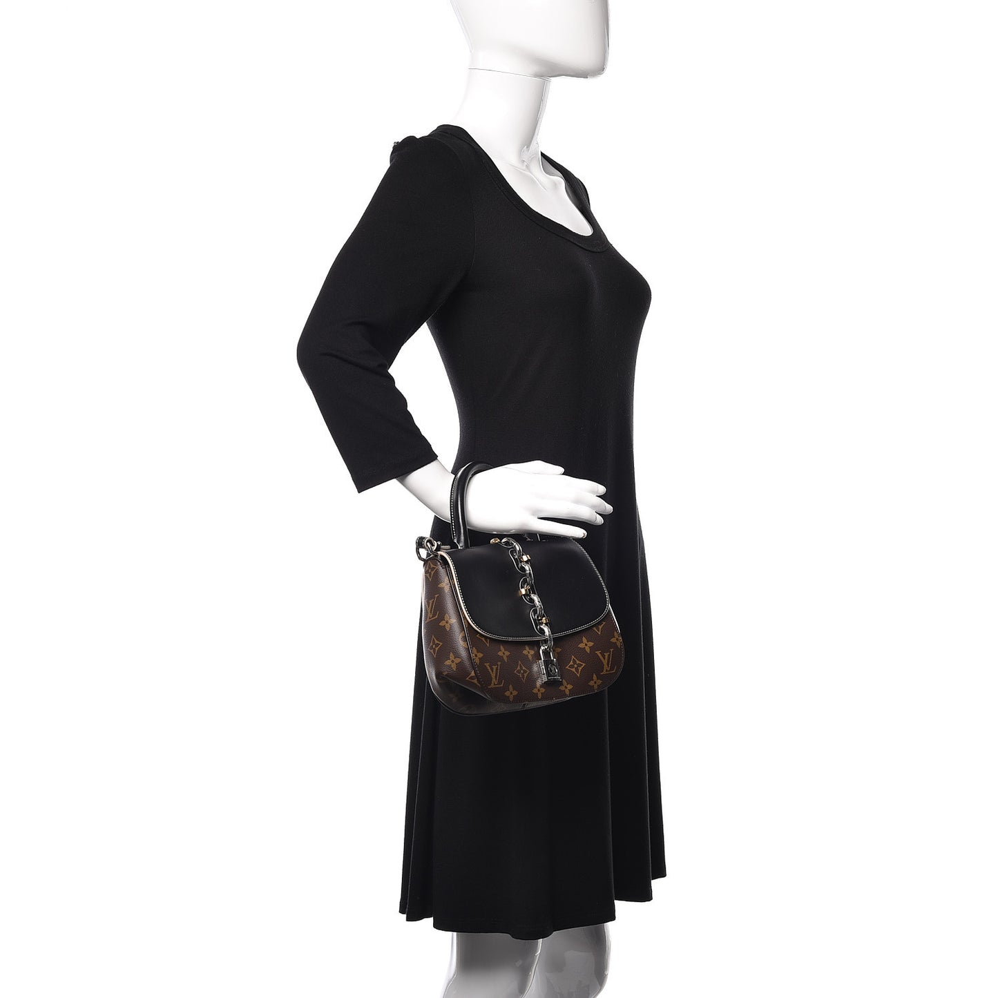 Calfskin Monogram Chain It Bag PM Black