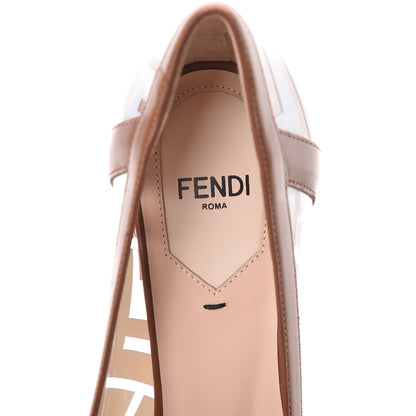 Fendi PVC Calfskin FF Colibri High-Heel Pumps 35 White Cuoio 5 of 7