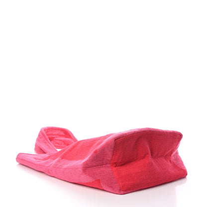 Chanel Terry Cotton CC Beach Tote Towel Pink Red 4 of 10