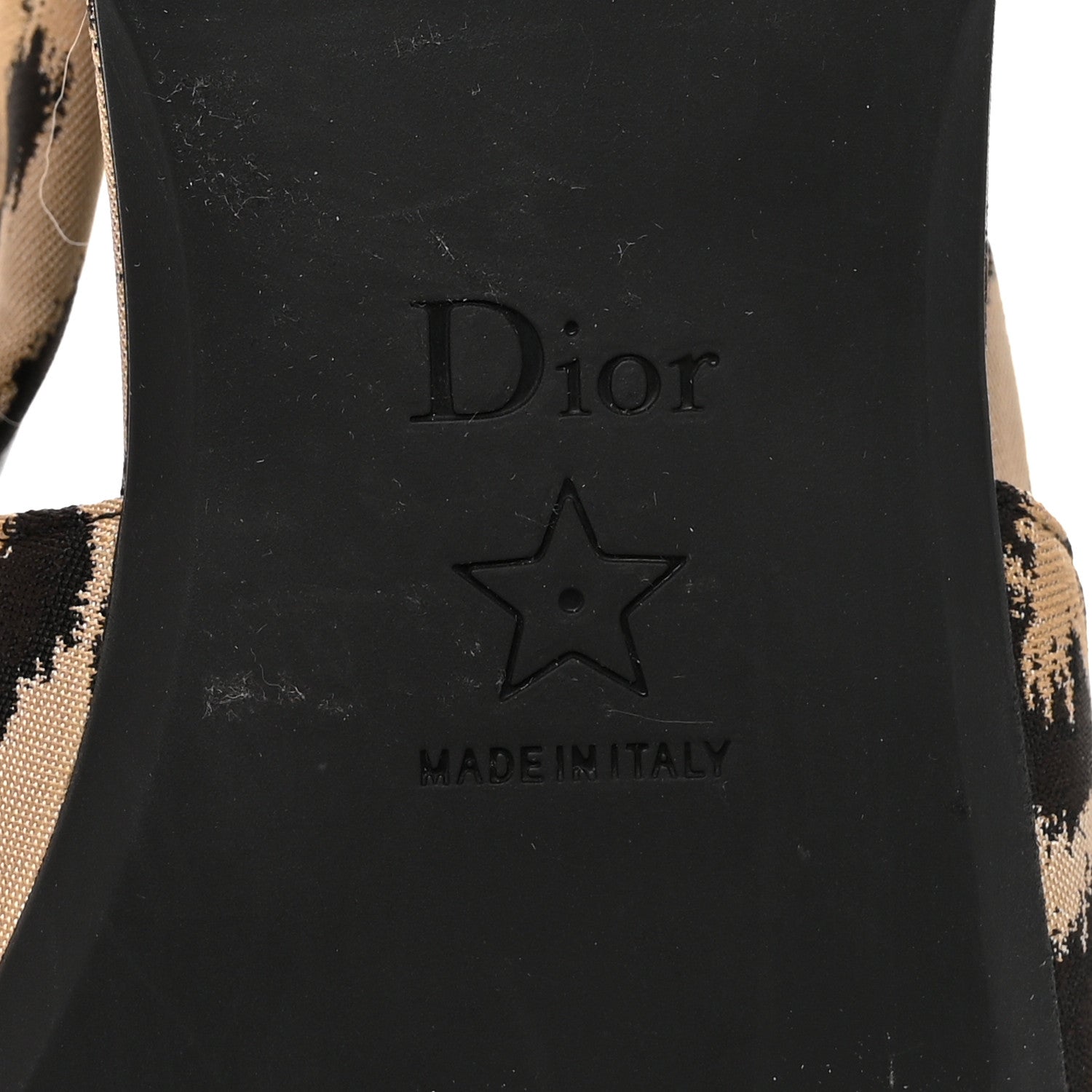 Christian Dior Shiny Nylon Leopard Print Mizza Slingback Flat 38.5 Natural 8 of 9