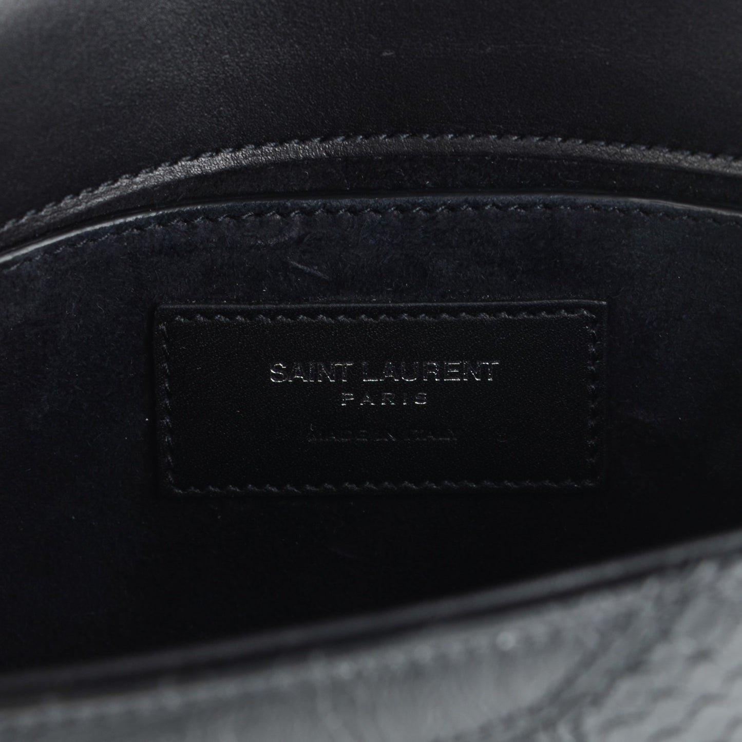 Reptile Calfskin Embossed Patchwork Small Classic Monogram Universite Bag Black