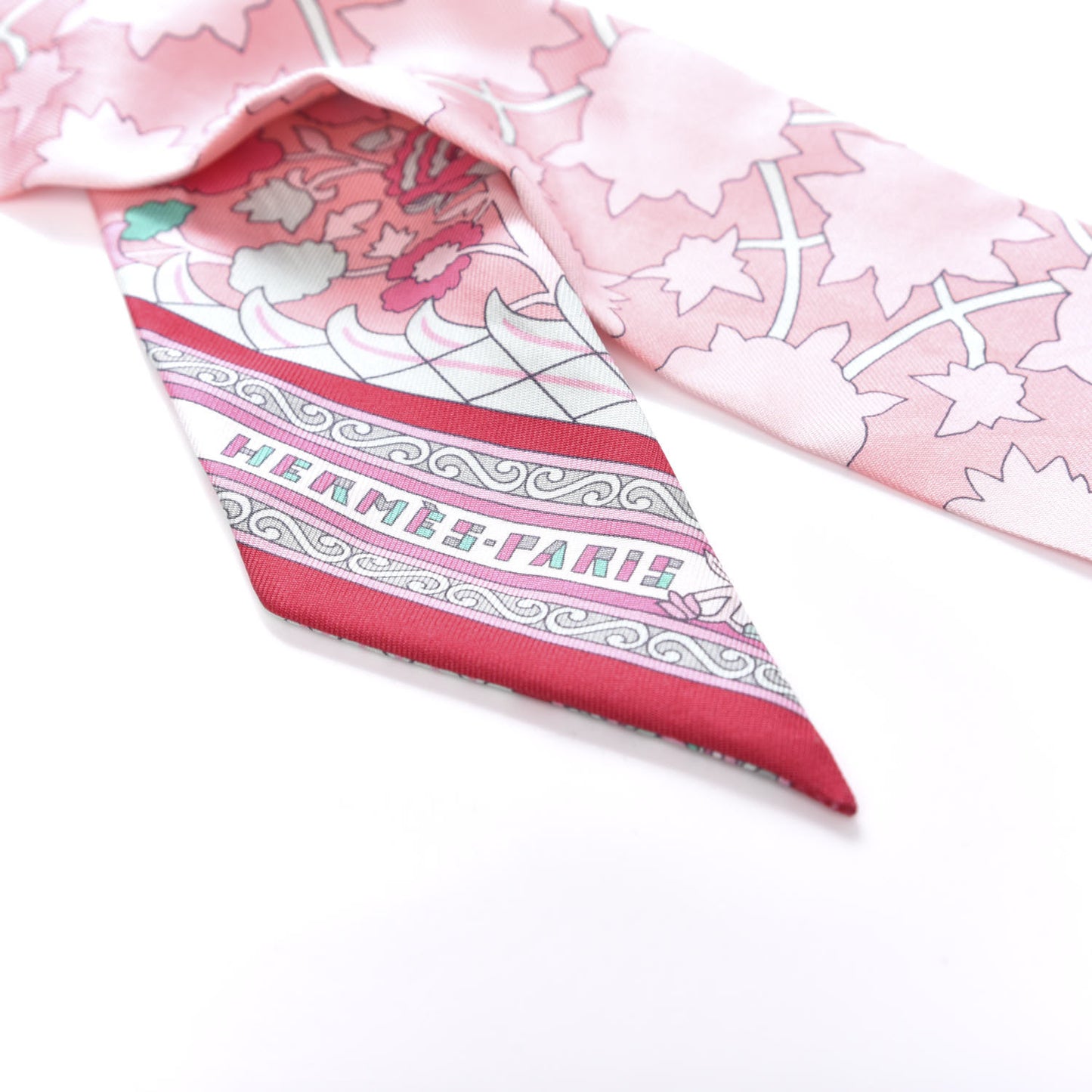 Silk Tapis Persans Twilly Rose Vert De Eau Creme