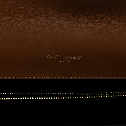 Saint Laurent Nubuck Shearling Quilted Medium Gaby Satchel Natural Tan 6 of 10