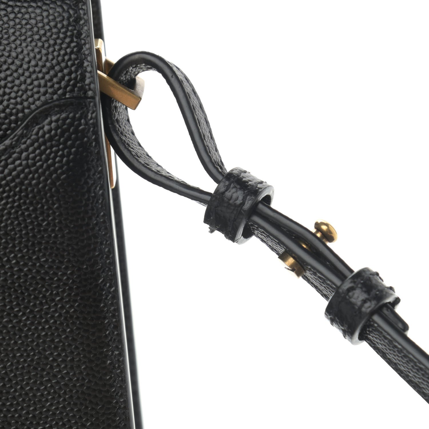 Saint Laurent Grain de Poudre Mini Classic Monogram Cassandra Top Handle Black 13 of 14