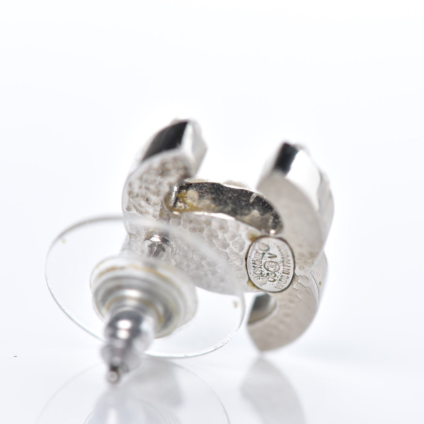 Pearl CC Earrings Silver