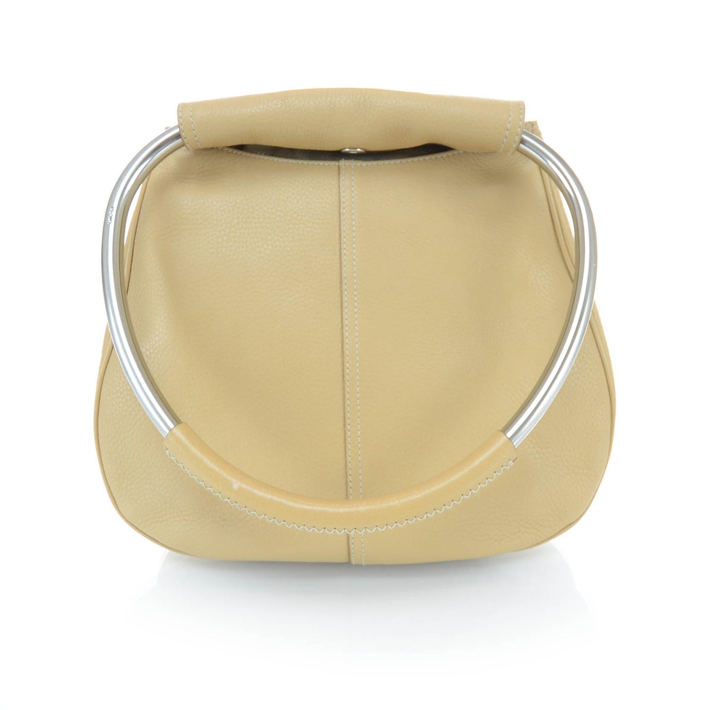 Vitello Metal Handle Shoulder Bag