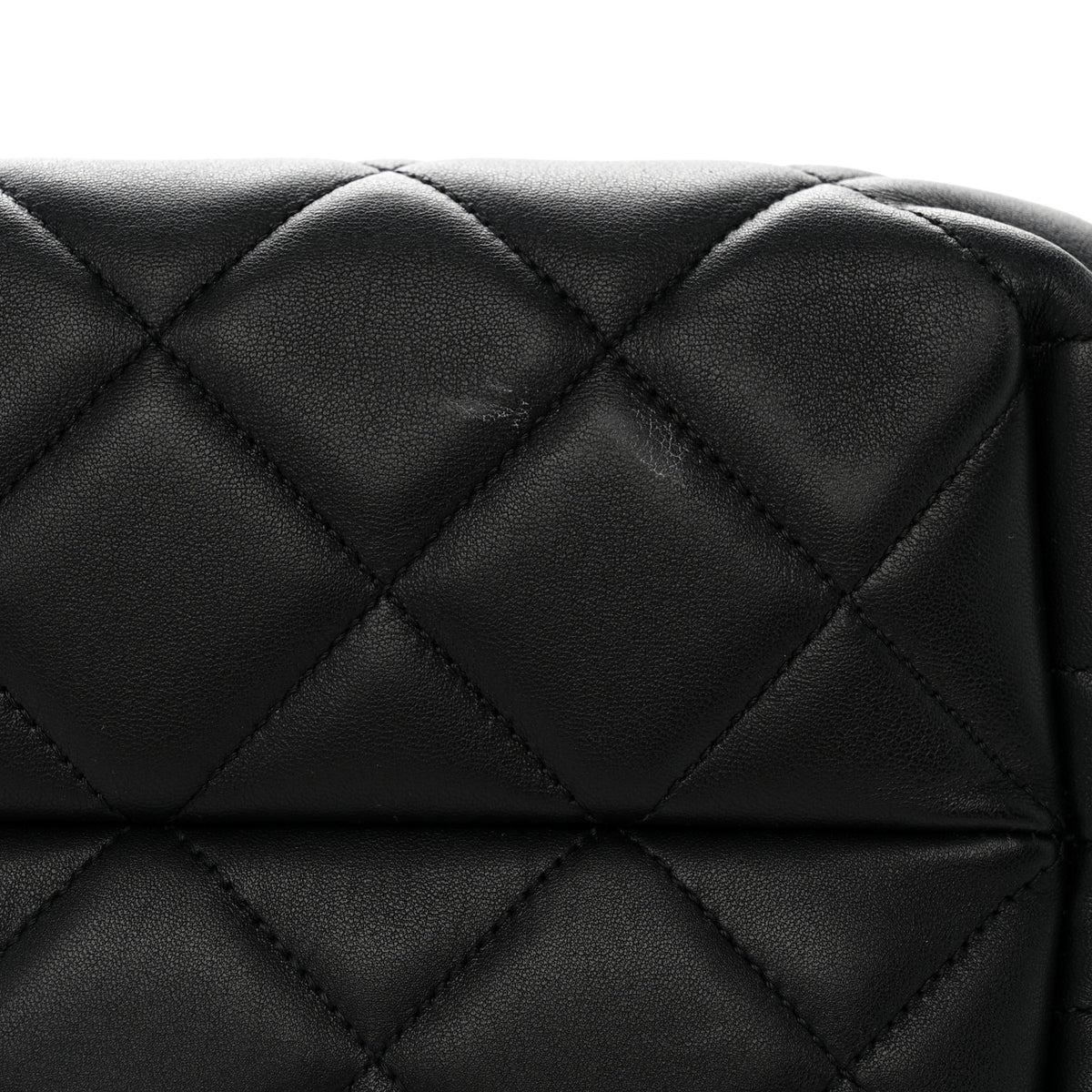 Lambskin Quilted CC Dweller Drawstring Tote Black