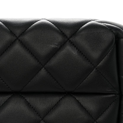 Chanel Lambskin Quilted CC Dweller Drawstring Tote Black 11 of 12