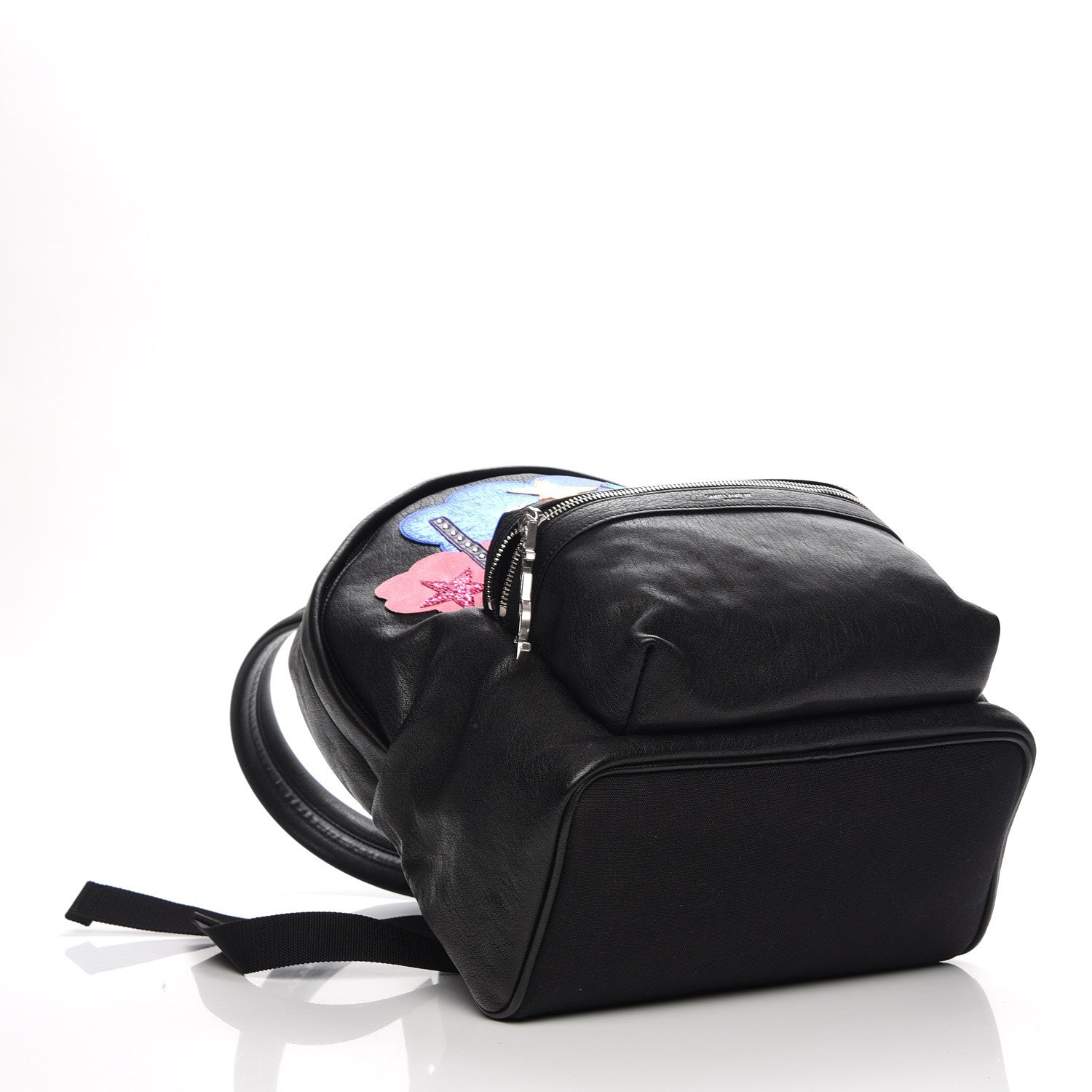 Saint Laurent Sheepskin Love Appliqué Mini City Backpack Black 4 of 7